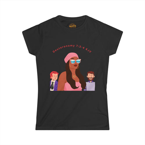 Women's Tee — 'Israelite Princess' Retro Girl Graphic T-Shirt (Pink Shield of David Back)