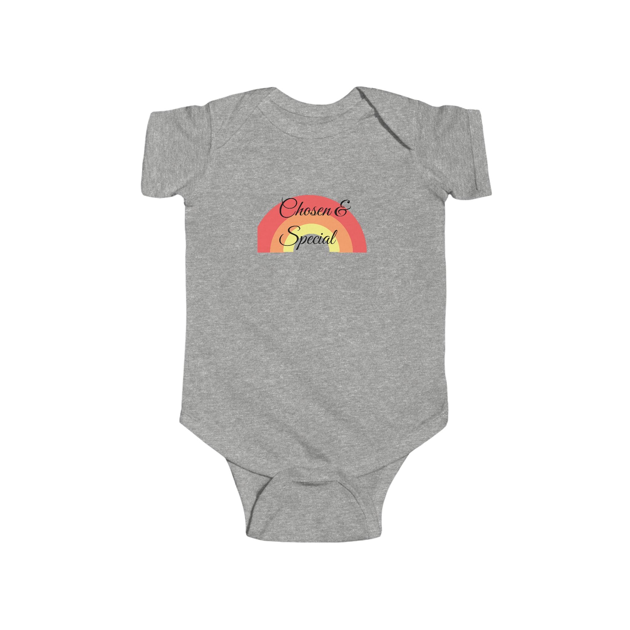 Infant Bodysuit "Chosen & Special" Rainbow — Baby Onesie with Scripture (Numbers 6:24-26 Style)