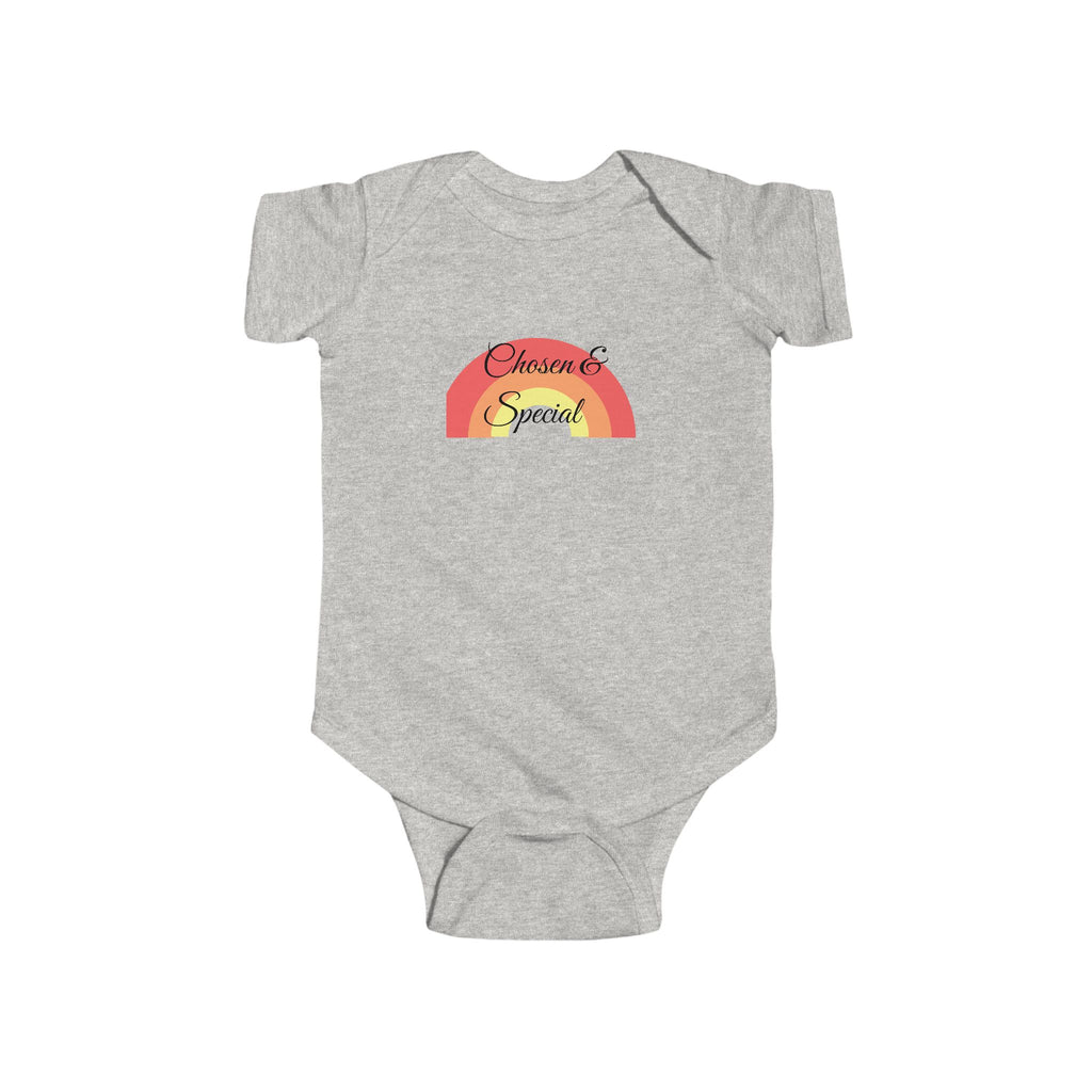 Infant Bodysuit "Chosen & Special" Rainbow — Baby Onesie with Scripture (Numbers 6:24-26 Style)