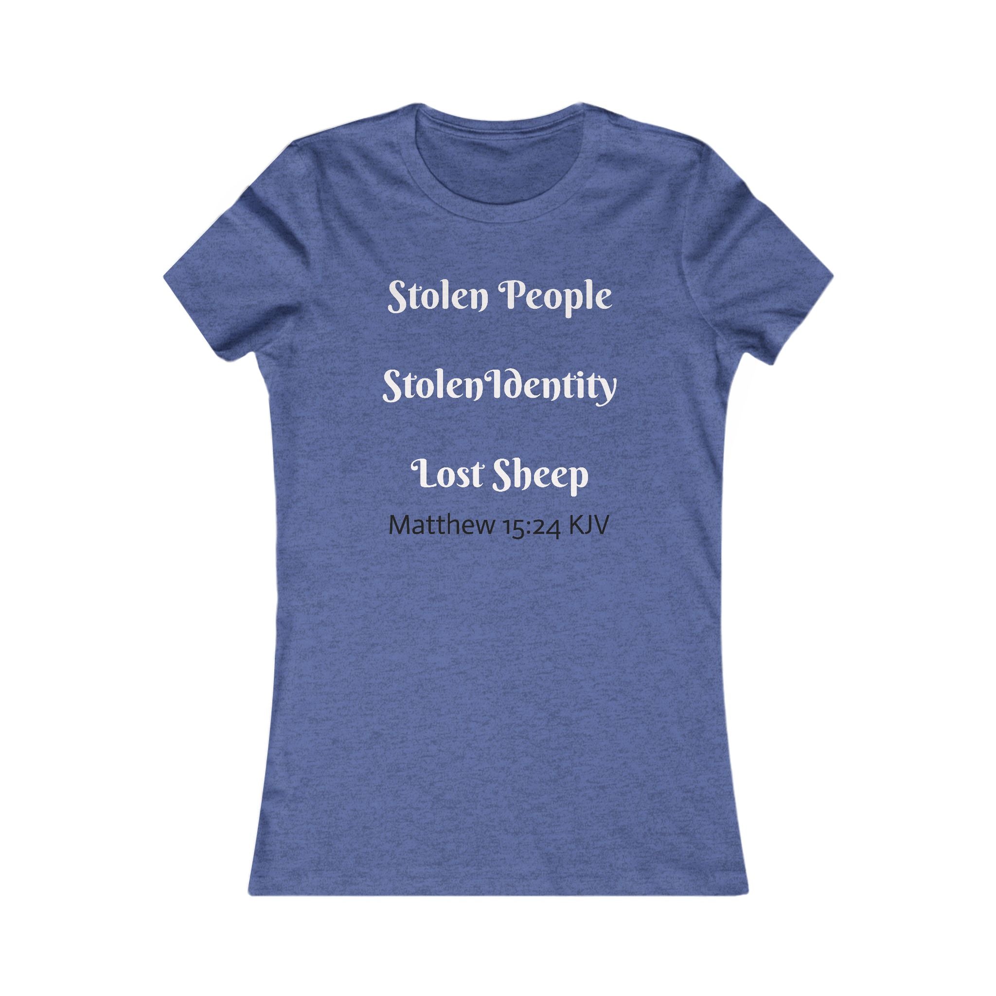 Women's Tee — 'Stolen People Stolen Identity Lost Sheep' Anti-Antisemitism Design