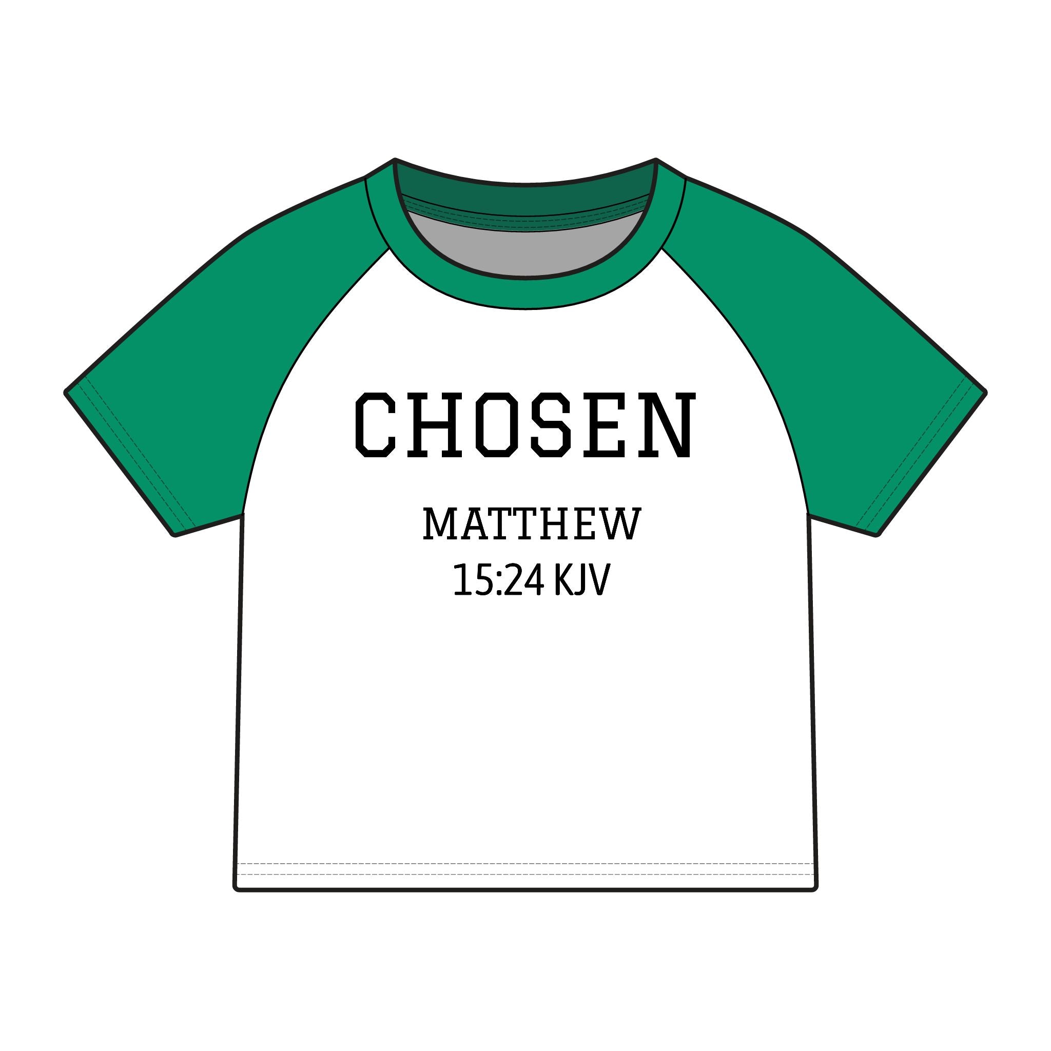 Chosen Raglan Tee — 'Chosen' Matthew 15:24 KJV Ethnic Baby Tee