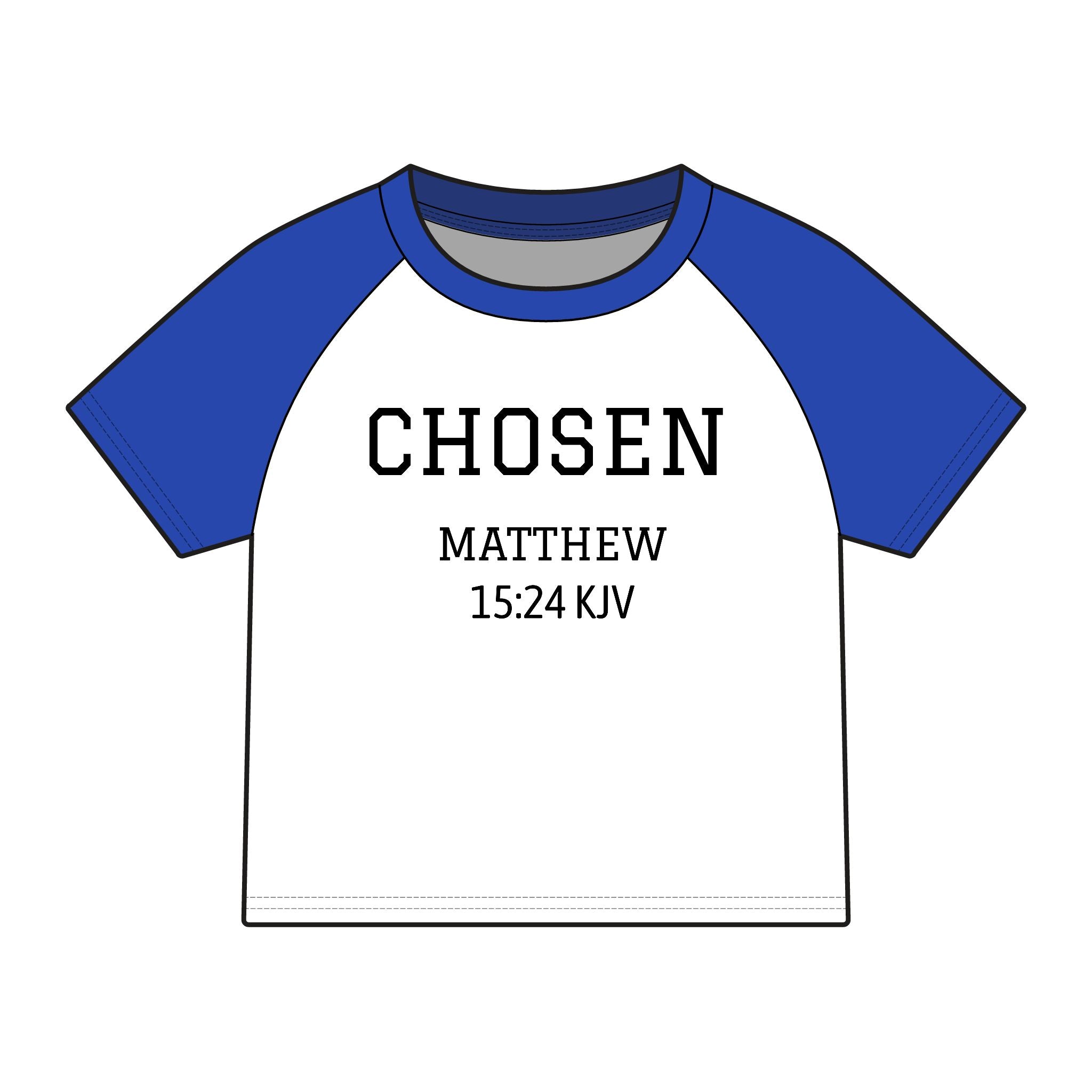 Chosen Raglan Tee — 'Chosen' Matthew 15:24 KJV Ethnic Baby Tee