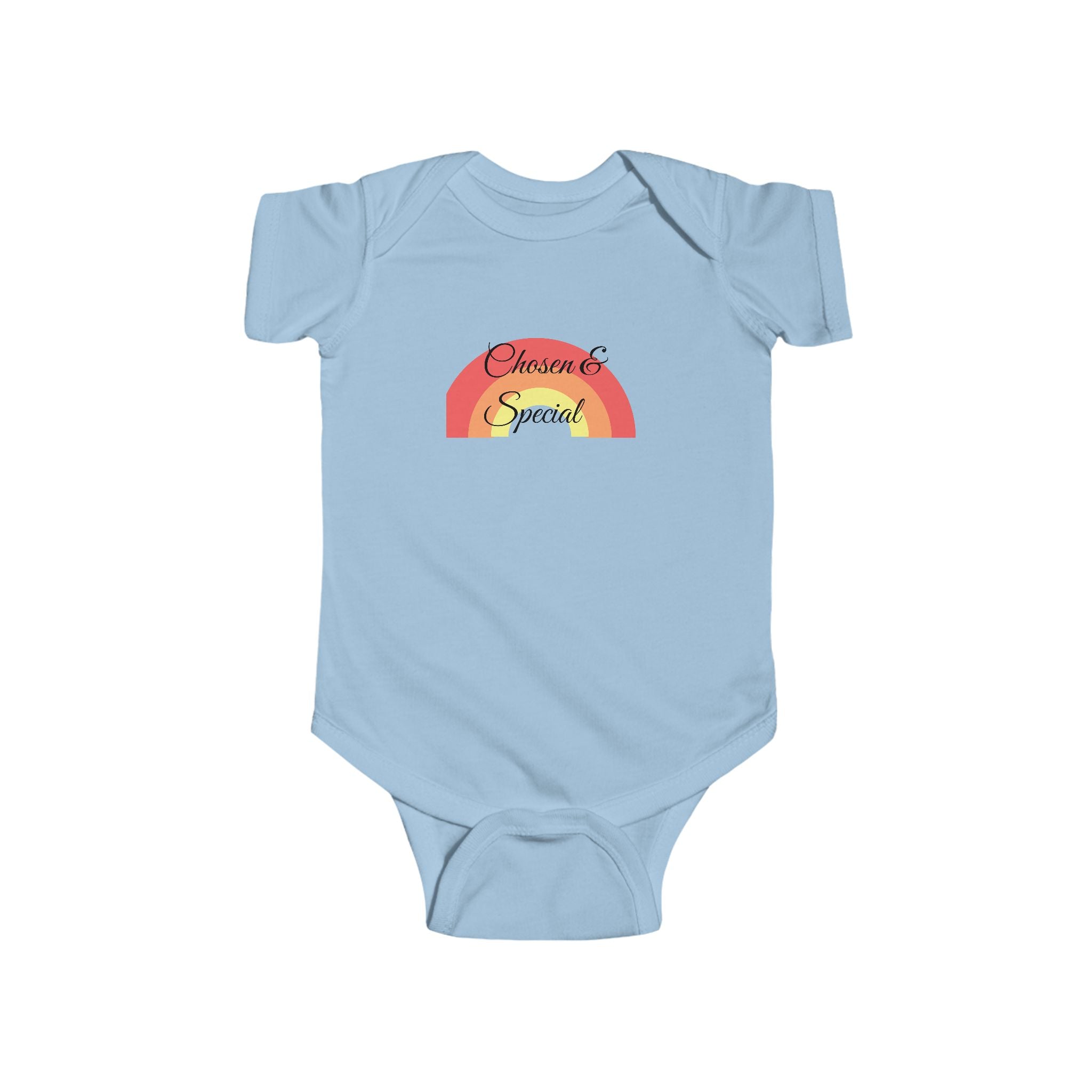 Infant Bodysuit "Chosen & Special" Rainbow — Baby Onesie with Scripture (Numbers 6:24-26 Style)