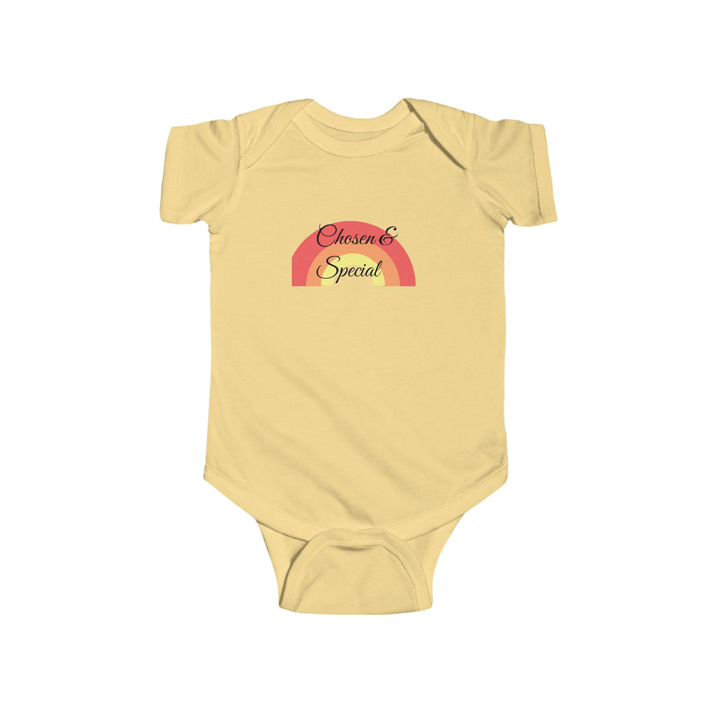 Infant Bodysuit "Chosen & Special" Rainbow — Baby Onesie with Scripture (Numbers 6:24-26 Style)