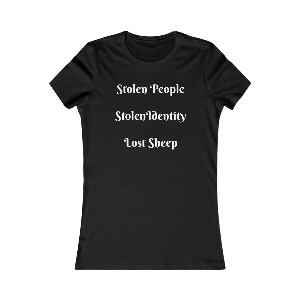 Women's Tee — 'Stolen People Stolen Identity Lost Sheep' Anti-Antisemitism Design