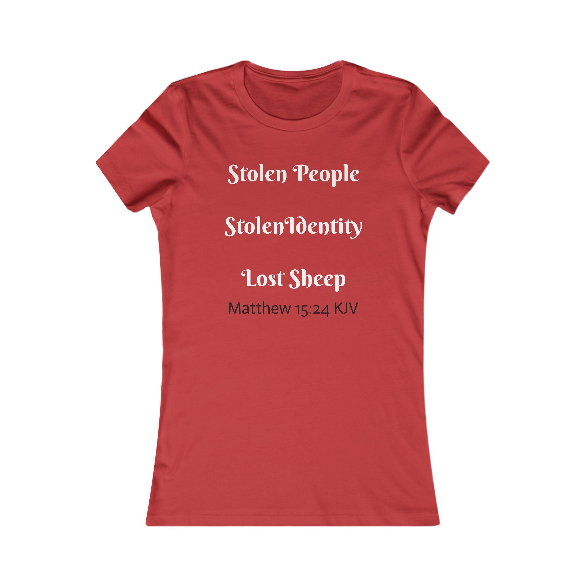 Women's Tee — 'Stolen People Stolen Identity Lost Sheep' Anti-Antisemitism Design