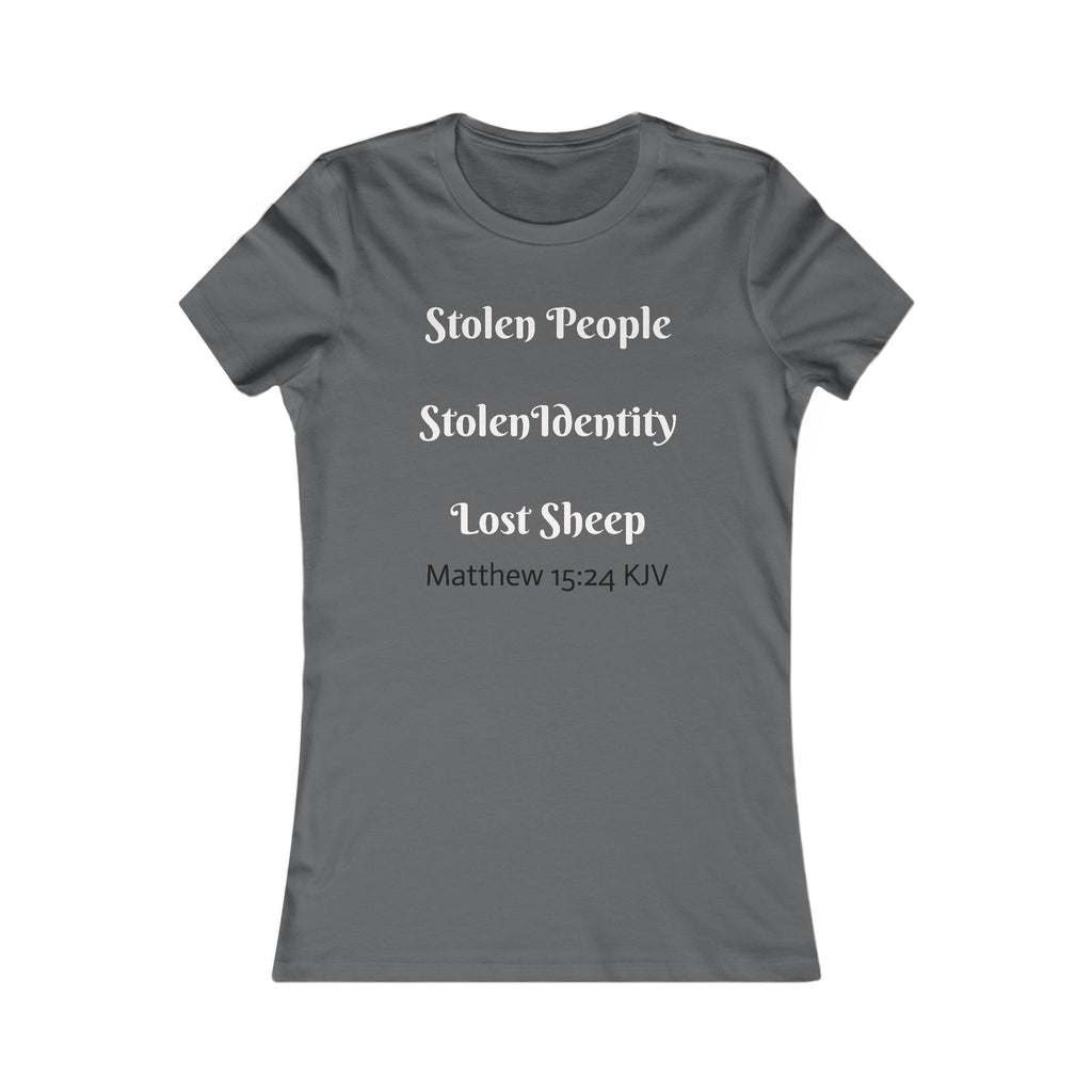 Women's Tee — 'Stolen People Stolen Identity Lost Sheep' Anti-Antisemitism Design