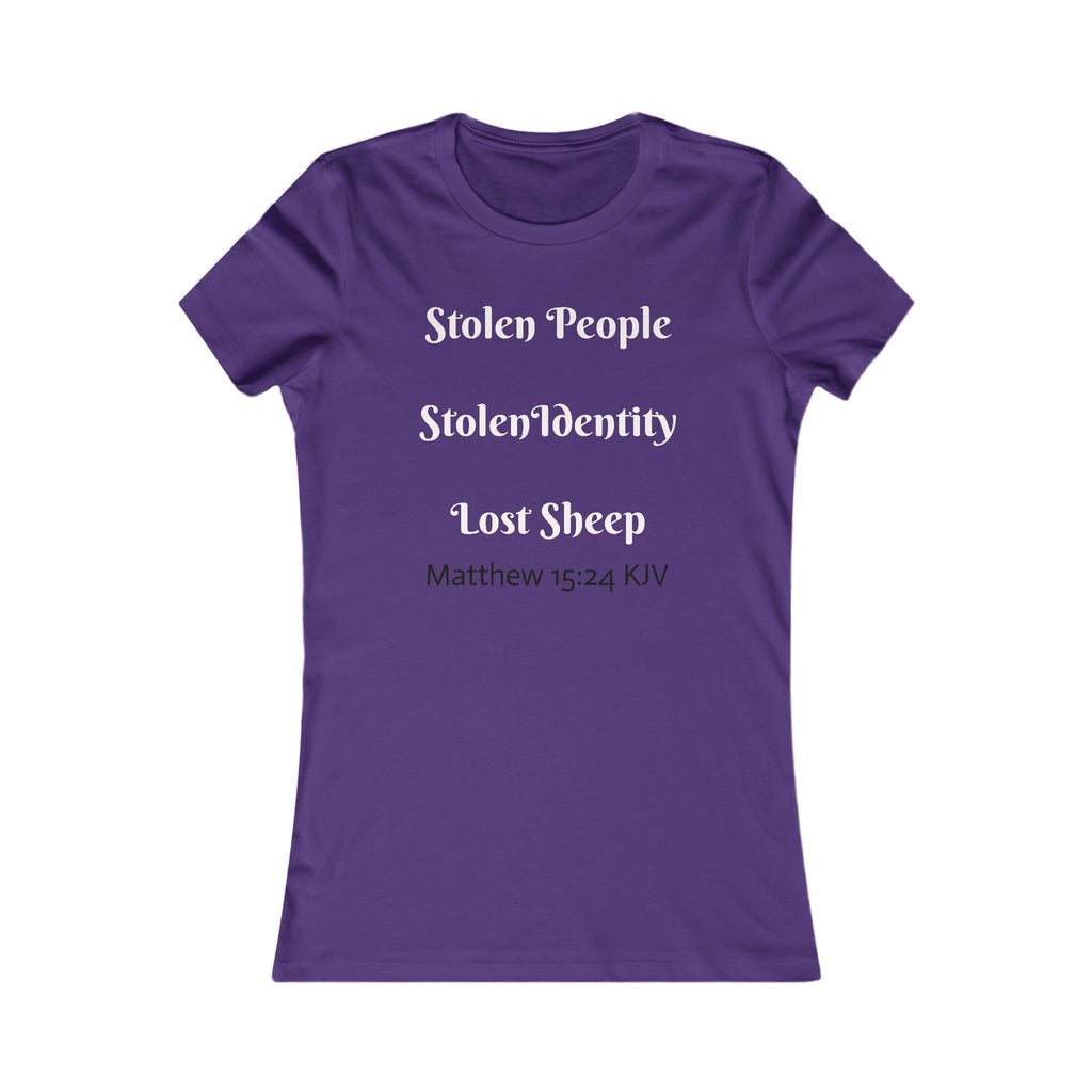 Women's Tee — 'Stolen People Stolen Identity Lost Sheep' Anti-Antisemitism Design