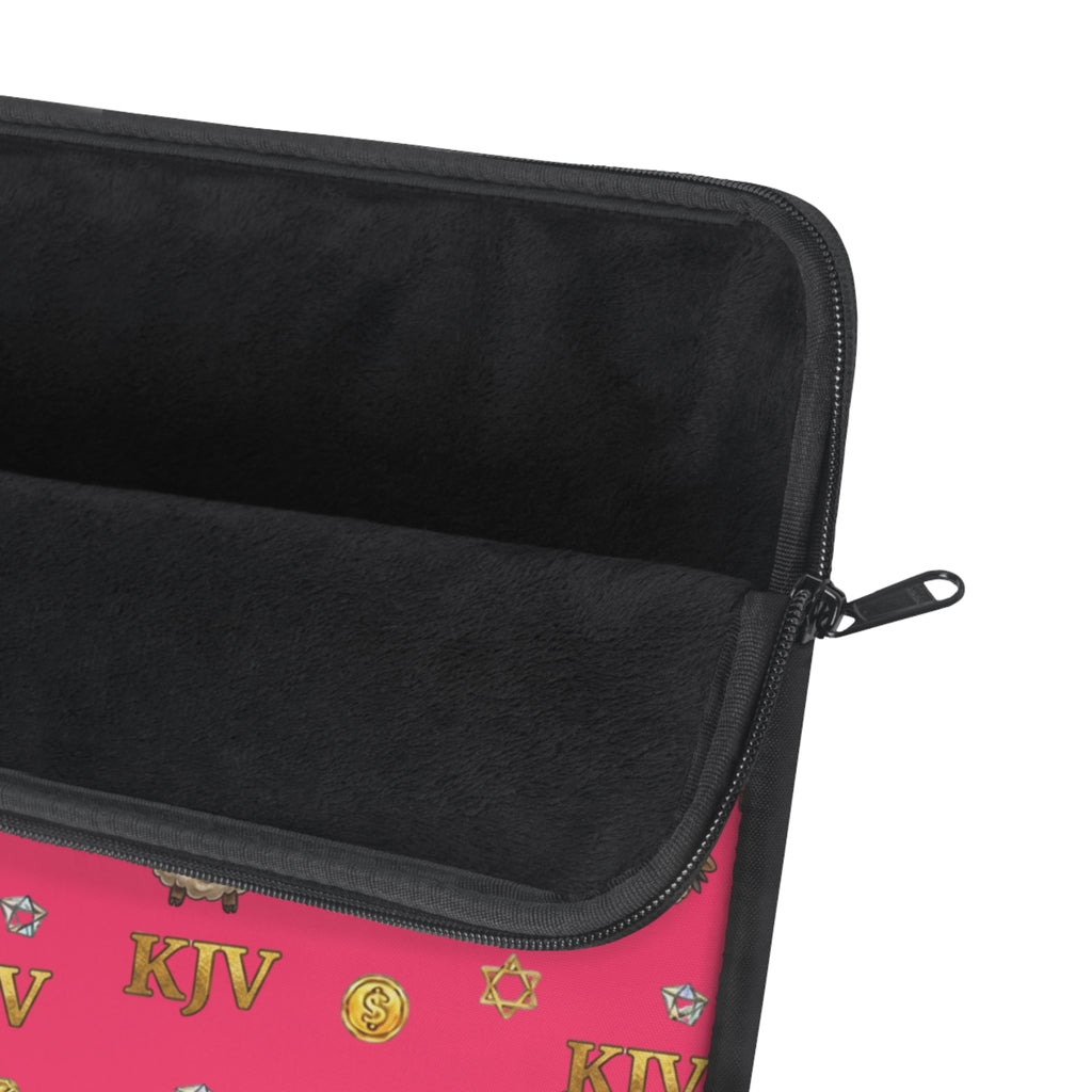 Lost Sheep of the House of Israel Laptop Sleeve — Pink Revelation 2:9 KJV Manarah & Shield of David Design