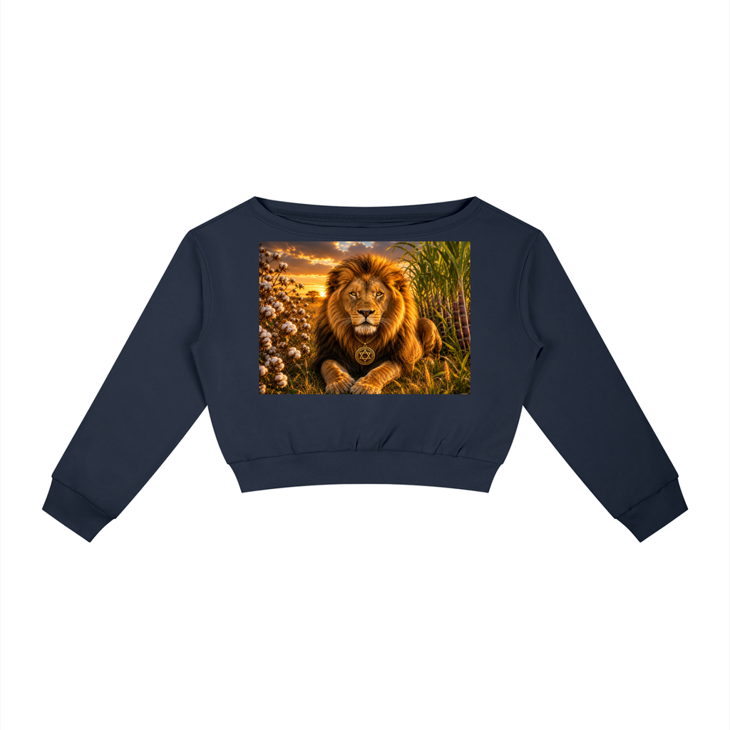 Joel 3v5-9 KJV  Sugar Cane & Cotton Fields Off Shoulder Sweatshirt (Juniors)