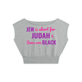 Women’s Boatneck Raw Edge Crop T-Shirt