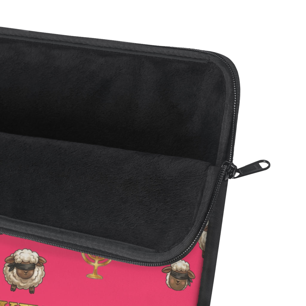 Lost Sheep of the House of Israel Laptop Sleeve — Pink Revelation 2:9 KJV Manarah & Shield of David Design