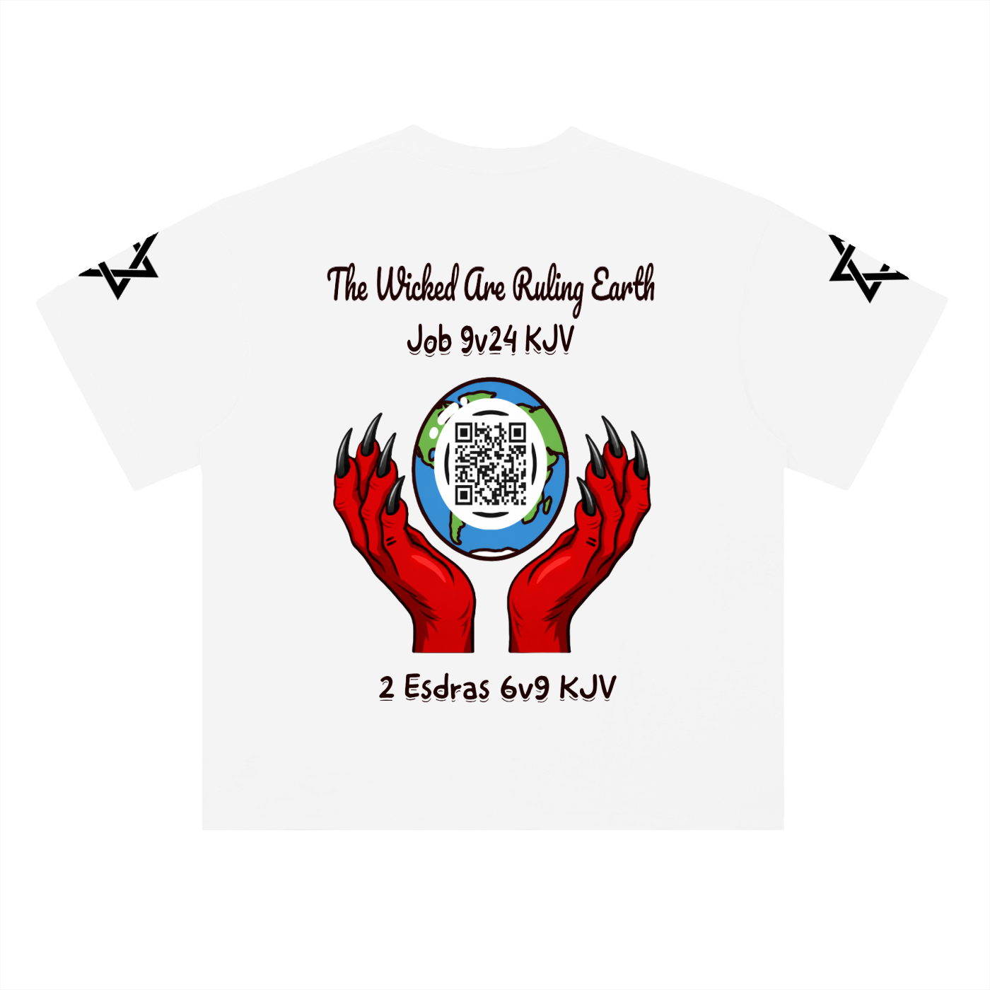 Job 9v24 KJV The Wicked on Earth Heavyweight Cotton T-Shirt