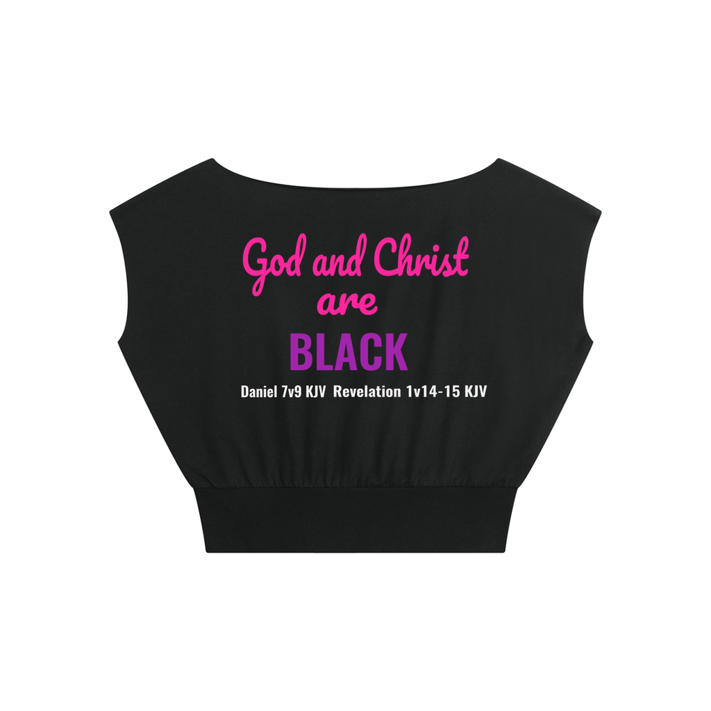 Women’s Boatneck Raw Edge Crop T-Shirt